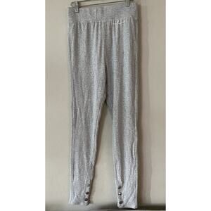 By Egreis Size Medium Light Gray Pull On Lounge Pants Buttons Comfy Cozy